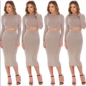 Naked wardrobe nude crop dress